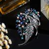 SKEDS Women Girls Luxury Rhinestone Large Size Pin Exquisite Fully Crystals Creative Women's Badges Banquet Brooch Jewelry
