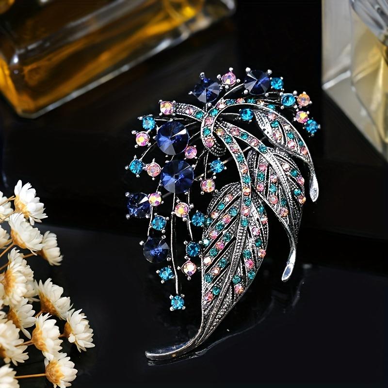 SKEDS Women Girls Luxury Rhinestone Large Size Pin Exquisite Fully Crystals Creative Women's Badges Banquet Brooch Jewelry