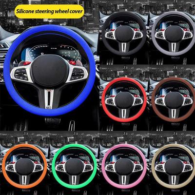 Universelle Auto Silikon Lenkradabdeckung Elastische Rutschfeste Abdeckung Für 32-40cm Lenkrad Mehrfarbig Auto Dekor Zubehör