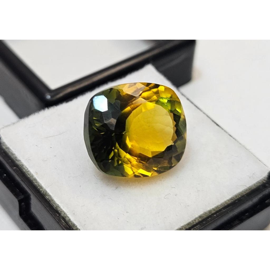 Stunning Natural Tourmaline Bi-Color 9+ Ct Cushion Cut Loose Gemstone