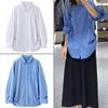 In Stock: 2026 Spring Fashionable Versatile Bud Sleeves Cotton Striped Shirt Top for Women