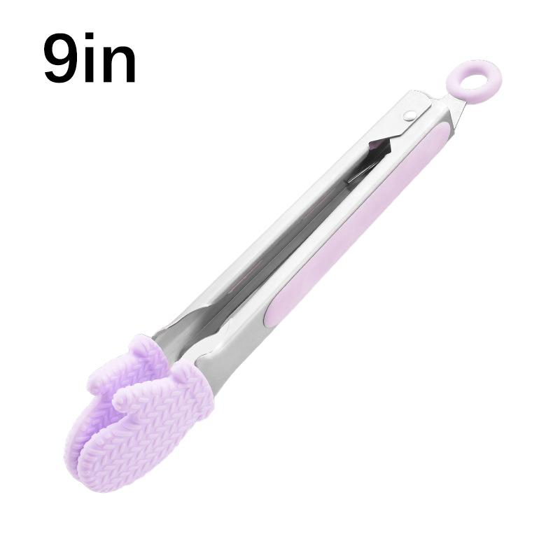 

Кухонные принадлежности Кухонные щипцы Нескользящая силиконовая ручка Посуда Пицца Хлеб Стейк Зажимы Сервировка салата Щипцы для барбекю 9IN