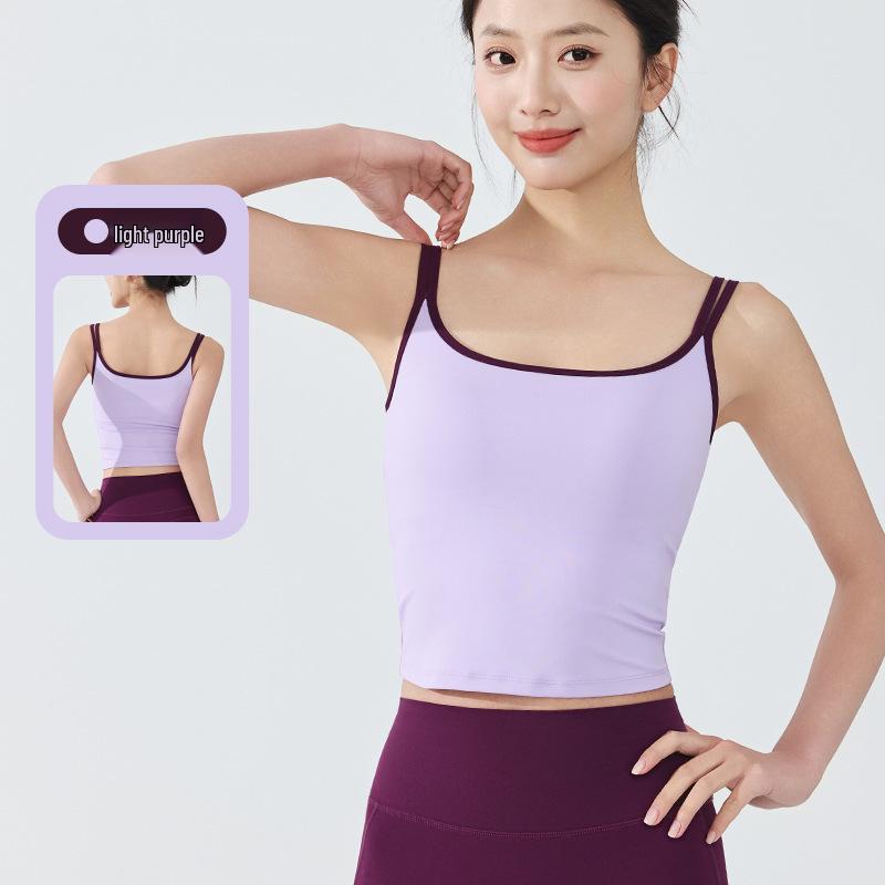 NULS Kryddig Tjej Färgblock Sportlinne med Fast Kupa för Kvinnor