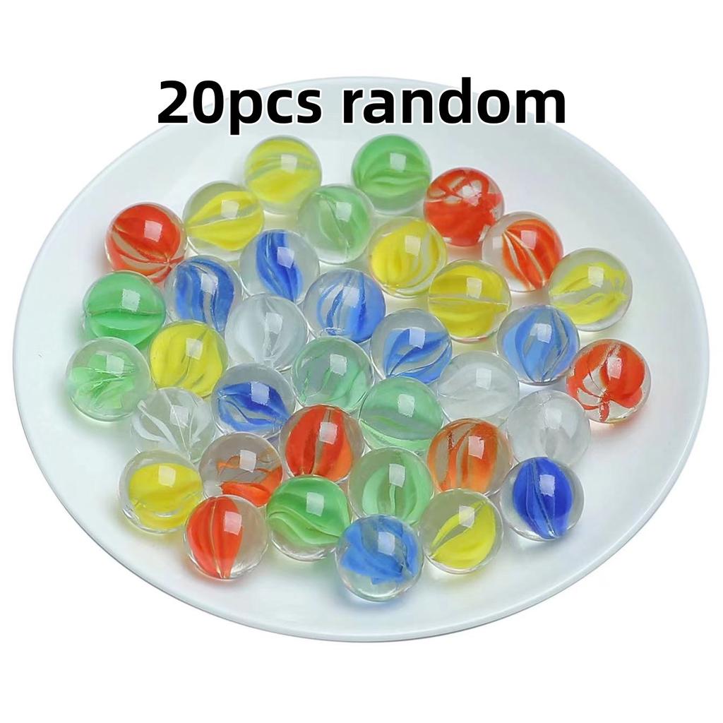 10/20pcs 25MM Petal Glass Marbles Catapult Marbles Colored Pattern Glass Beads Transparent Marble Balls Children's Toys
