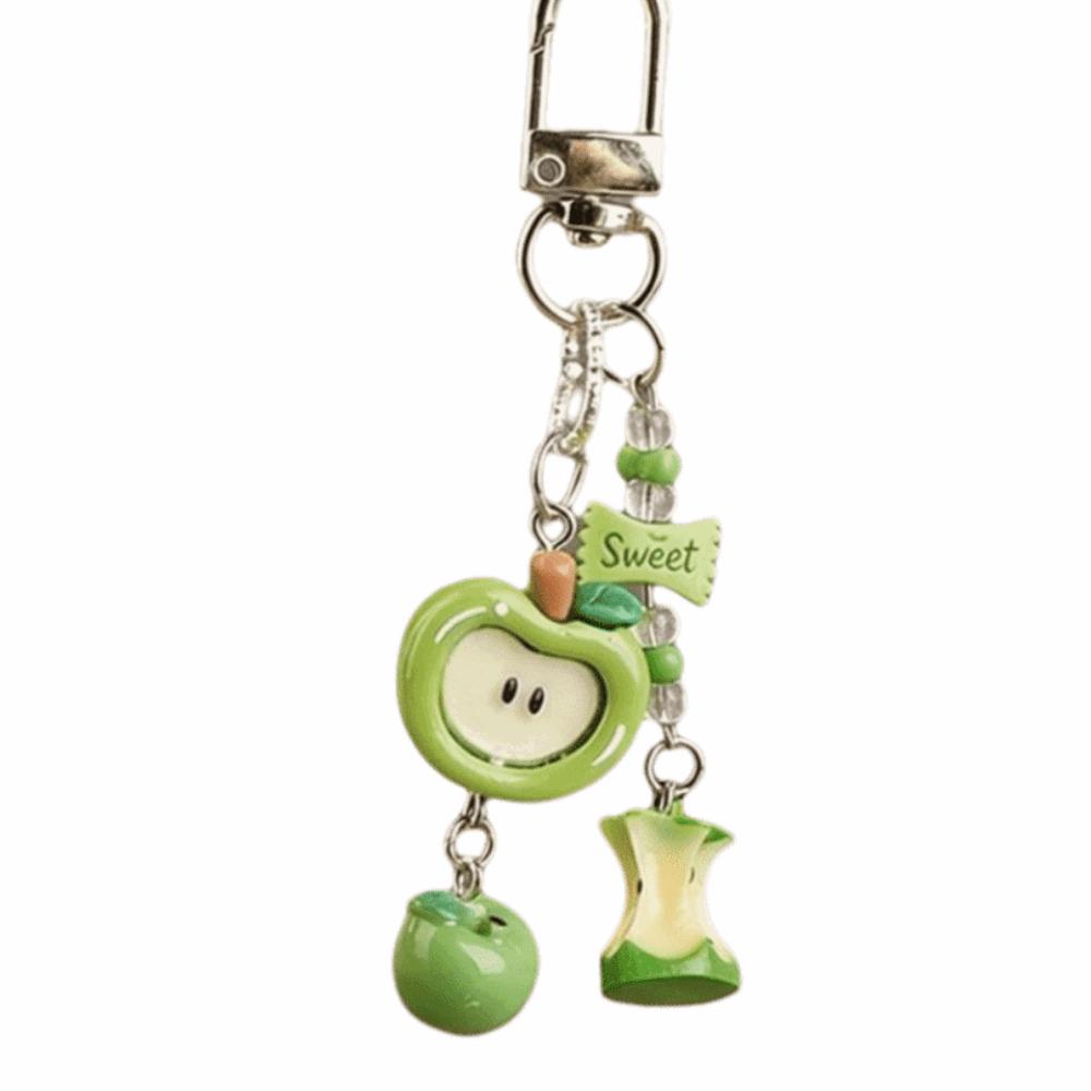 

Cartoon Wind Chime Ornaments 3D Fruit Pendant Phone Charm Cute Cellphone Strap Handbag Decoration зелёный