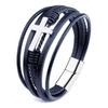HNSP Cross Metal Leather Bracelet For Men Accessories