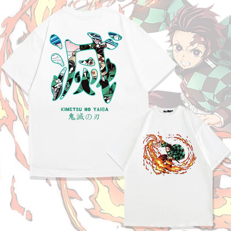 

Demon Slayer Animation Derivatives Kamado Tanjirou Tshirt Printing Mens 2025 Summer Fashion Casual Oversized Streetwear 4XL