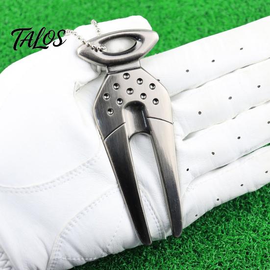 Golf Green Fork Pitch Divot Tool Reusable Non-fading Mark Zinc Alloy Pitchfork Training Aid Equipment
