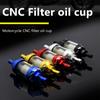 SEAMETAL 8mm CNC Aluminum Alloy Glass Gas Fuel Filter Universal Motorcycle Gas Oil Filters for Scooter Motorcycle Dirt Pit Bike