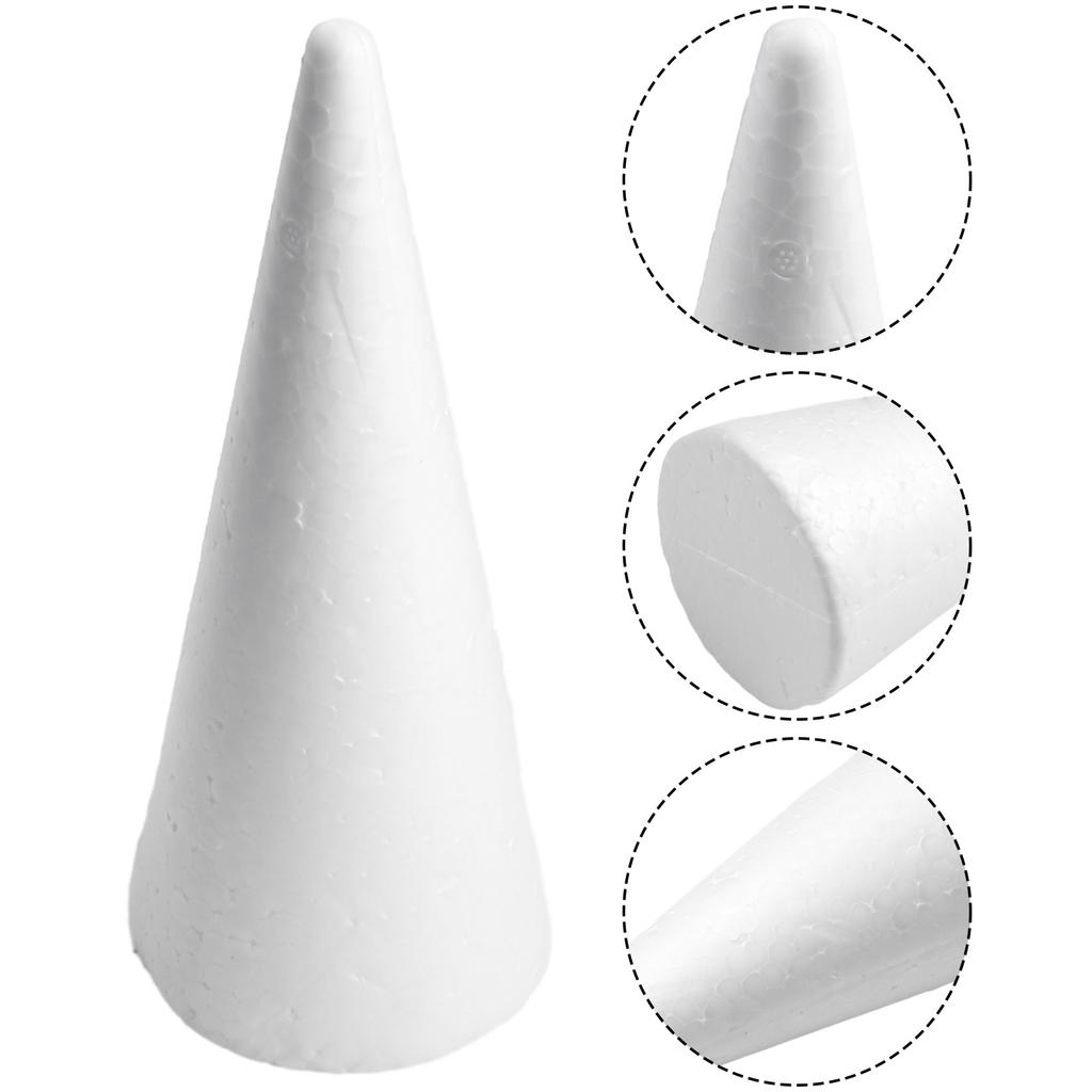 1*decor XMAS Polystyrene Styrofoa M Foam Tip Cone Flat Cone For Craft DIY Accessory Handmade Party Celebration Festival Decorat