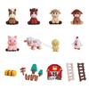 Farm Animal Cake Top Assortment Including Lamb Ponies Pig Chicken Duck Figures Optional for Kids Birthday 6XDE
