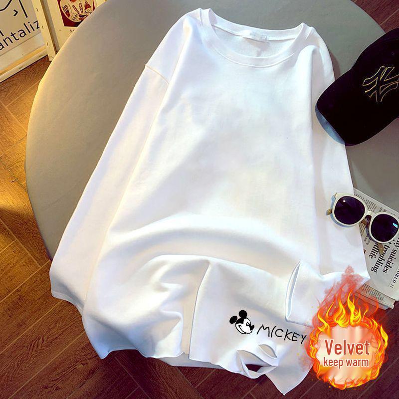 

Women s Pure Cotton Long-Sleeve T-Shirt - Loose Fit, Plus Size, Spring & Autumn Top M (70-100 lbs)