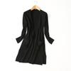 Export Export Women's Shawl Double Pocket Knitting Cardigan French Lazy Style Mid Length Long Length Drape No Pilling