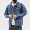 Men's Plush Thickened Denim Jacket, Trendy Loose Fit, Large Size, Warm Workwear with Pockets for Winter