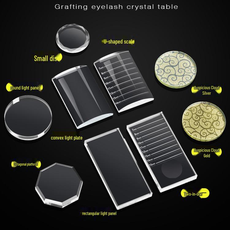 

Инструменты для наращивания ресниц: Подушечка для клея для наращивания и хрустальная подставка в наборе 01 Rectangular Plain
