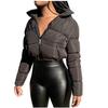 Fashion Women Solid Stand-up Collar Cardigan Down Jacket Outerwear Padded Coat