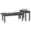 2 Piece Coffee Table Set Grey Solid Pine Wood