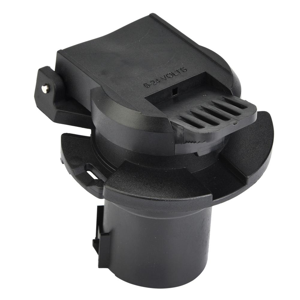 7 Pin Car Trailer Socket Plug Adapter Connector for Caravan Towbar Towing 12-24V US Plug