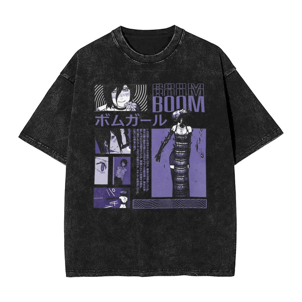 Japanese Reze Chainsaw Man Anime T Shirt Beach Vintage T Shirts Cotton Trending Tshirt for Men Short Sleeve Design Tees