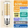 GOHDLAMP E17 LED Bulb, Warm White, 5W Power Consumption, E17 Base, 60W Equivalent, 2700K, 580 Lumens, 360° Wide Beam Angle, Suitable for Enclosed