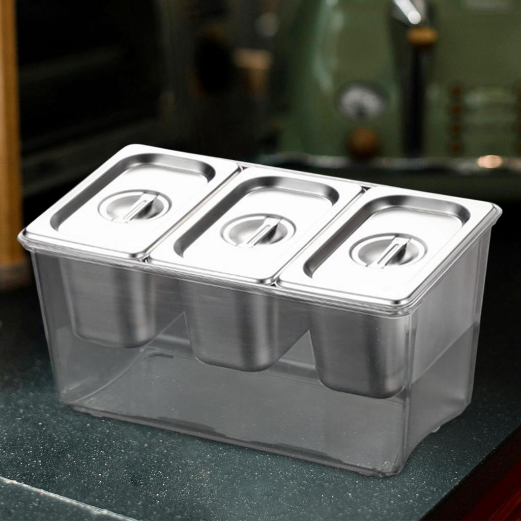 Chilled Condiment Server Tray Removable Containers for Small Ingredients for BBQ Milk Tea Shop Hotel Taco Bar Restaurant