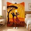 Abstract Painting African Living Throw 240g Flannel Blanket, Suitable for Sofas, Beds, Offices,  Exquisite Gift Blankets