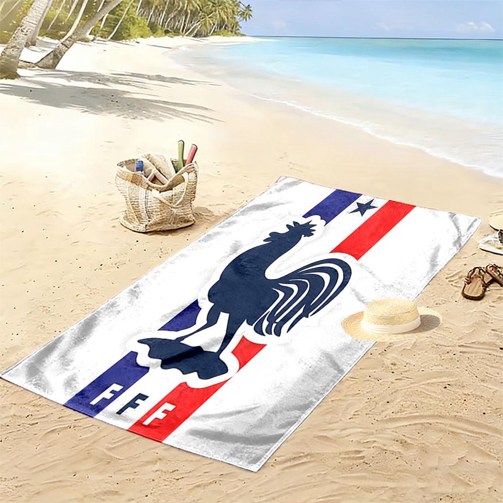 Majestic Rooster Silhouette Print Beach Towel, Quick Drying, Suitable for Travel, Outdoor Sports, Jogging, the Beach and Swimming, Gift
