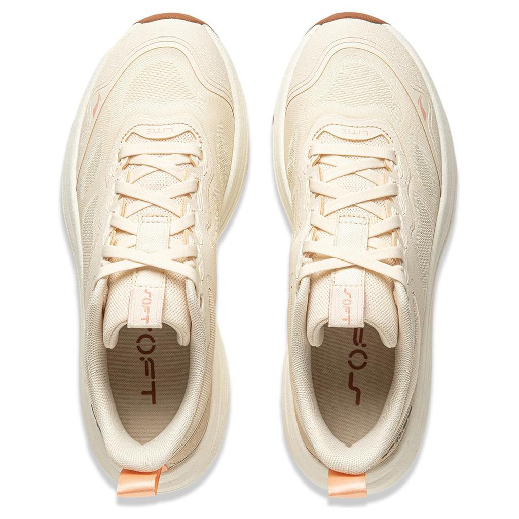 New LiNing Soft Lite Anti-Slip Wear-Resistant Breathable Lightweight Low-Top Casual Shoes Women's White Umber AGLU038-4