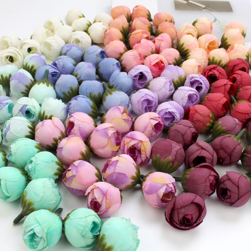 20Pcs Silk Rose Heads Artificial Flowers for Wedding Party Home Decor Diy Craft Wreath Making Fake Flower Gift Set