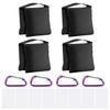 Neewer 4-Pack Heavy-Duty Sandbags for Photography, Video Studio Stands, Backyard, and Outdoor Patio Sports, Includes Clear PP Bags and Clips (Black)