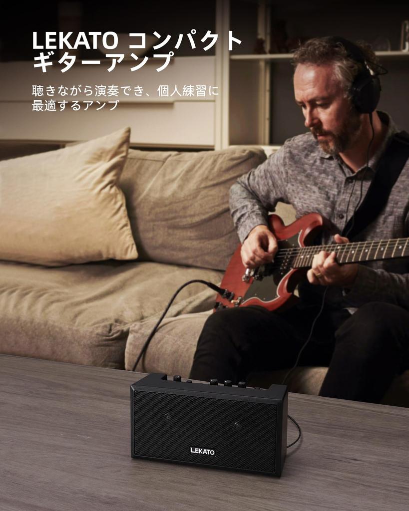 Portable 5W Mini Guitar Amplifier with Clean Overdrive Mini and Everyday Practice Effect, Bass, Bluetooth, (Black)