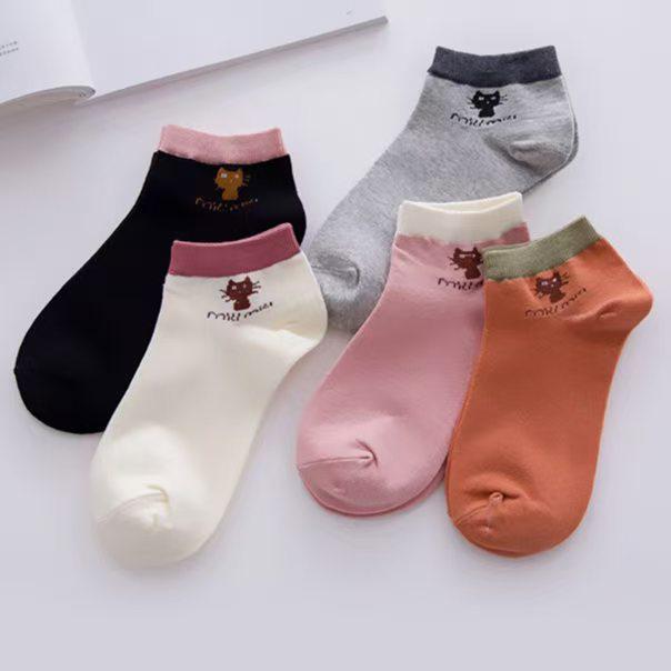 Unisex Summer No-Show Socks: Black, White & Gray Low-Cut Polyester-Cotton Blend