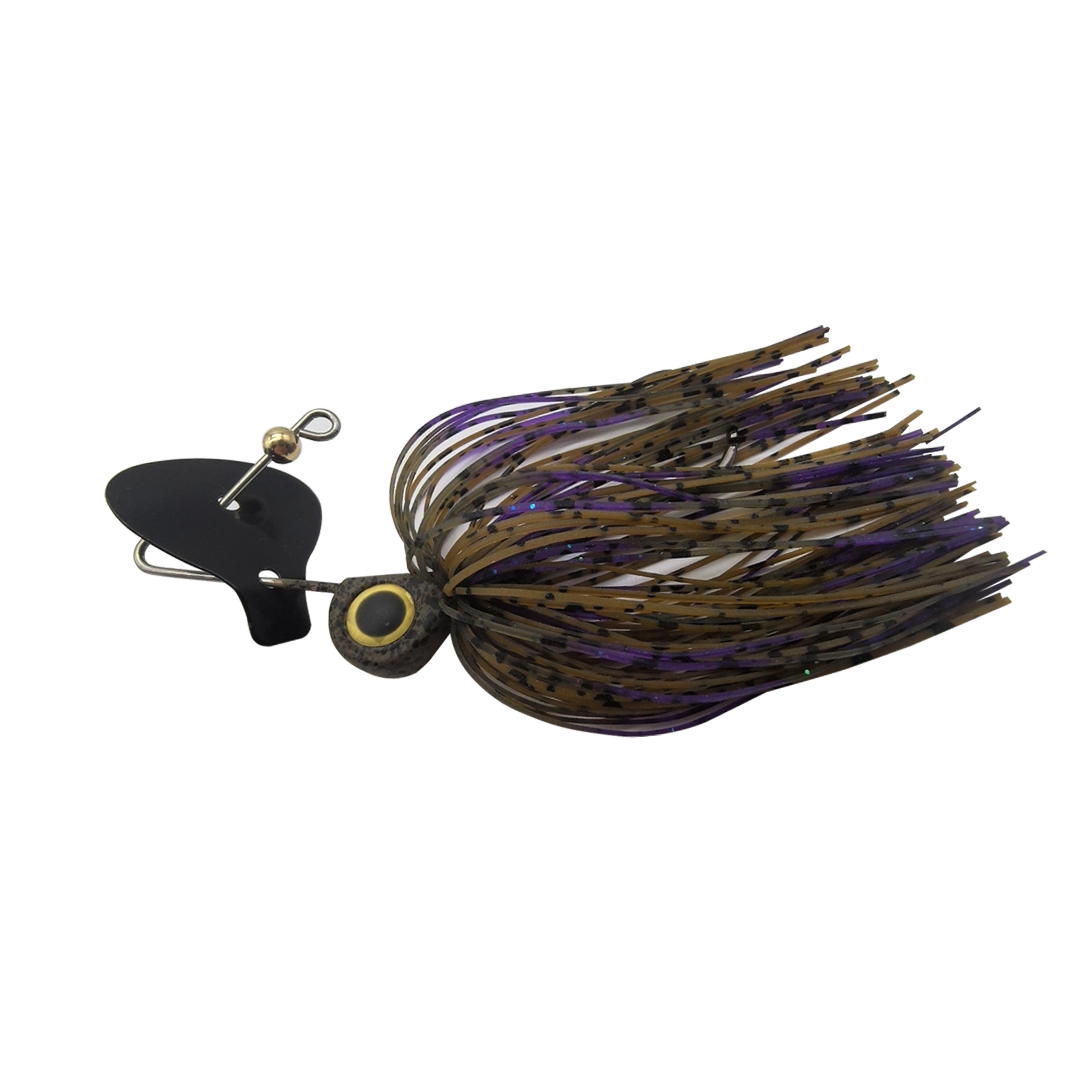 15g/0.53OZ Chatterbait Bladed Jig Lure with Silicone Skirt Vibration Spinner Fishing Lure for Bass Trout Freshwater Saltwater (Brown,15g)