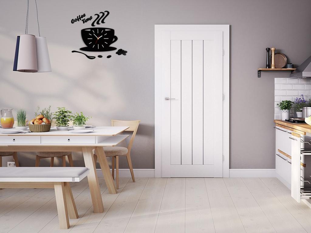 COFFEE TIME WALL CLOCK CUP SATIN