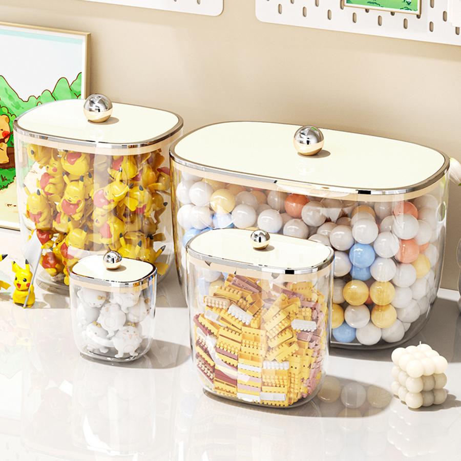 1 STÜCK Spielzeugaufbewahrungsglas Haushalt Transparent Kinder Kunststoff Baustein Aufbewahrungsglas Aufbewahrungsbox Organisieren Verschlussglas