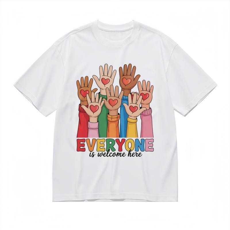 

Women s Breathable Comfy Classic T-Shirt Rainbow Skin Tone Unity Design Tee 2XL