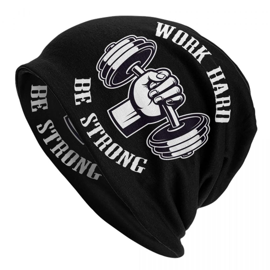 Custom No Pain No Gain Skullies Beanies Caps Unisex Winter Warm Knitted Hat Hip Hop Bodybuilding Fitness Gym Bonnet Hats Cap