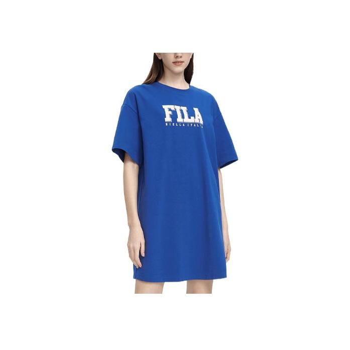 

New FILA Valentine s Day Collection Short Sleeved Dresses Women s Santorini Blue F11W329315F-RB S