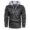 Autumn and Winter Men's Removable Hooded PU Leather Jacket Jacket Plus Size Men's Locomotive Leather Jacket