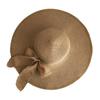 Women's Large Brim UV Protection Foldable Straw Hat with Bow for Spring/Summer