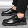 2026 Herr Casual Läderskor Vår Arbetskor Anti-halk Mode All-match Svarta Skor för Kontorsbruk
