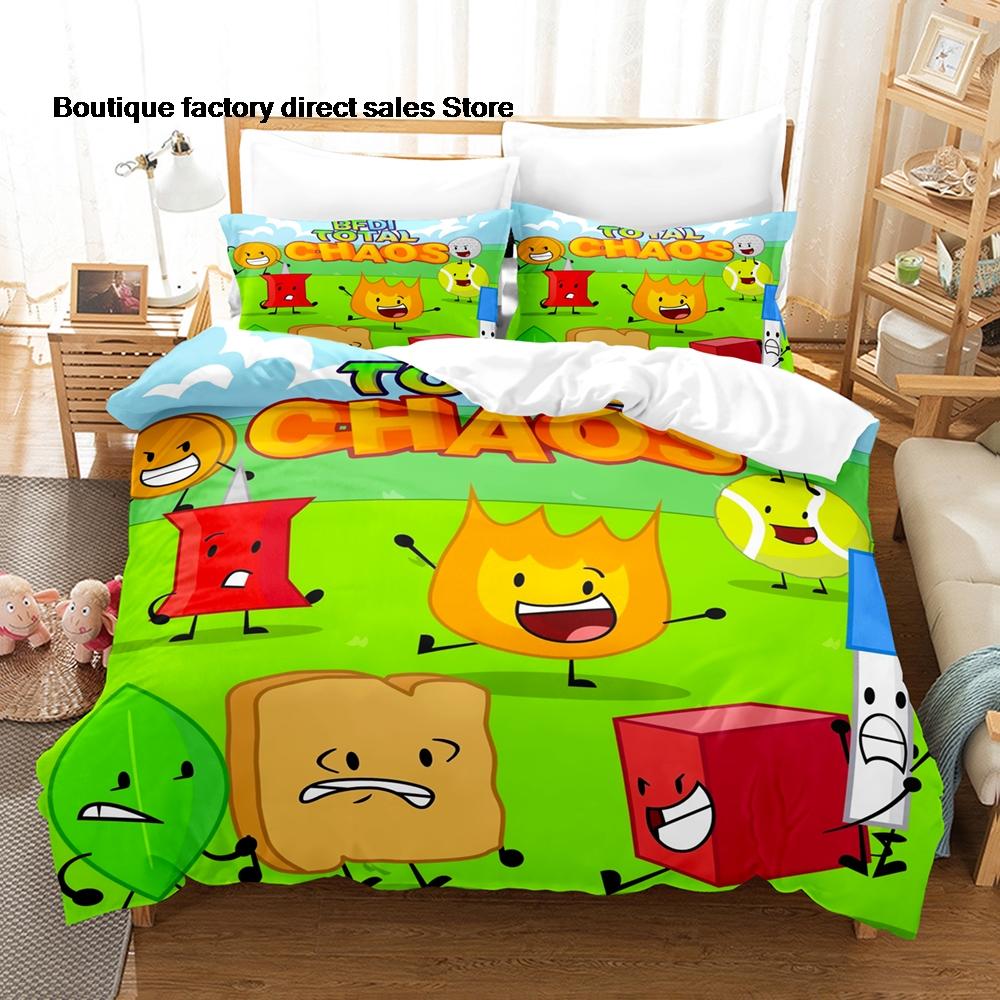 3 Stück Battle for Dream Island Druck Bettbezug Alle Größen für Fans Schlafzimmer BFDI W.O.A.H. Bündel Bettwäsche-Set