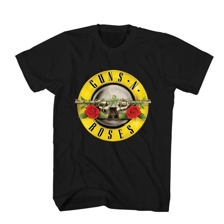 

Пистолет Розовый Узор Guns N Roses Рок-группа Guns and Roses Повседневная Футболка Мужская и Женская Роскошный Бренд Группы 4XL