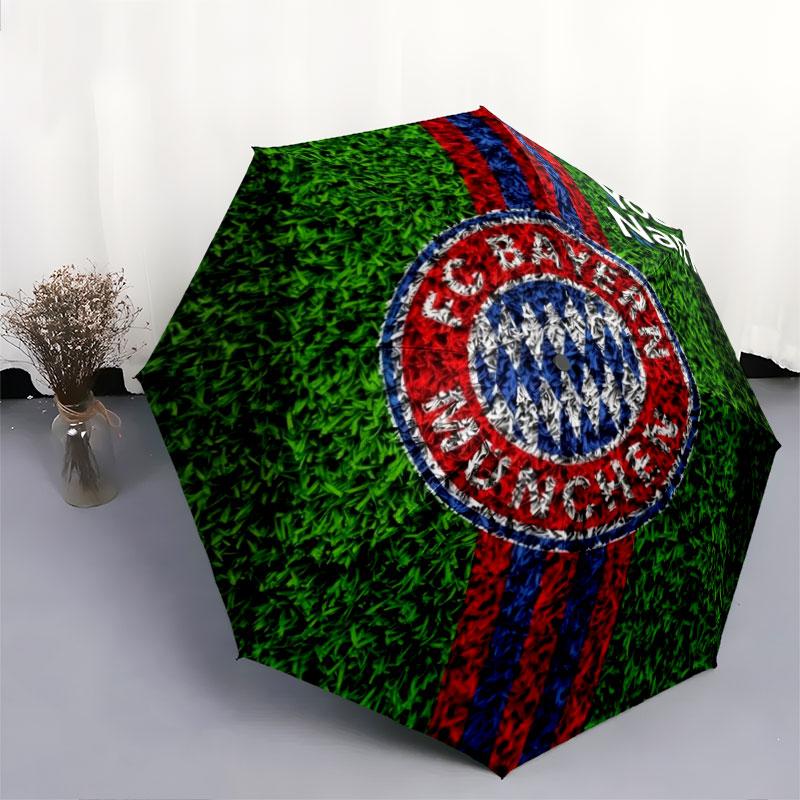 1 PC Automatic Folding Umbrella - FC Bayern Munchen Custom Name Pattern, Portable & Foldable Design with 8 Ribs, Christmas Birthday Gifts