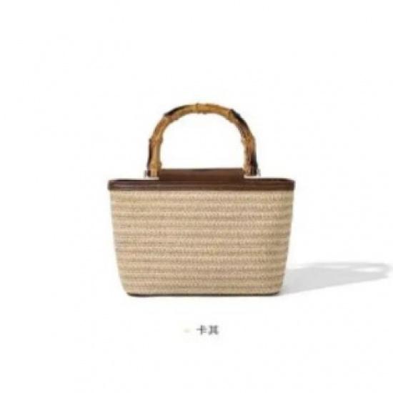 Summer New Niche Crossbody Bag Woven Bag Women's High-Quality Texture Handheld Straw Bucket Bag