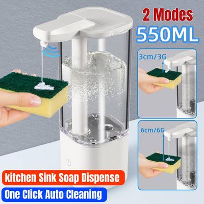 Akıllı Fotoselli Otomatik bulaşık deterjanı dağıtıcı mutfak lavabo için 550 ml yüksek Kapasiteli Deterjan Tasarrufu Sıvı Deterjan Dispenseri