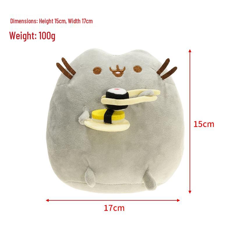 Gray Cat Ice Cream & Donut Plush Toys - Fat Ji Cat Figurines