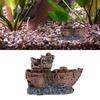 Ornament Aquarium Sunk Ship Wreck Boat Fish Tank Cave Decor Underwater Resin