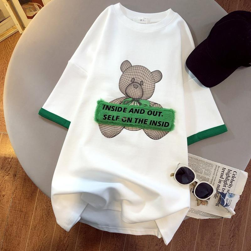 Клетчатая трехмерная текстурированная плотная короткорукавная женская футболка L белый