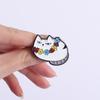 Fette Katzen Emaille-Pins Niedliche Cartoon Kätzchen Broschen Reversabzeichen Abendkleid Hawaii Kranz Schmuck Geschenk für Freunde